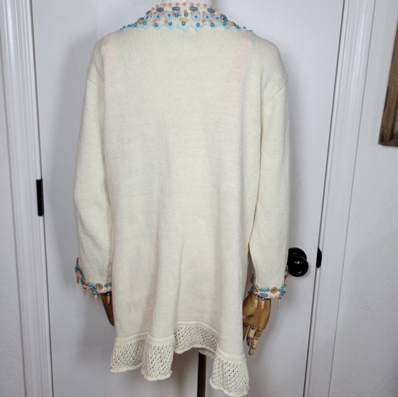 Storybook Knits Coastal Cardigan / Beach Swim Coverup Size Large - Picture 7 of 13